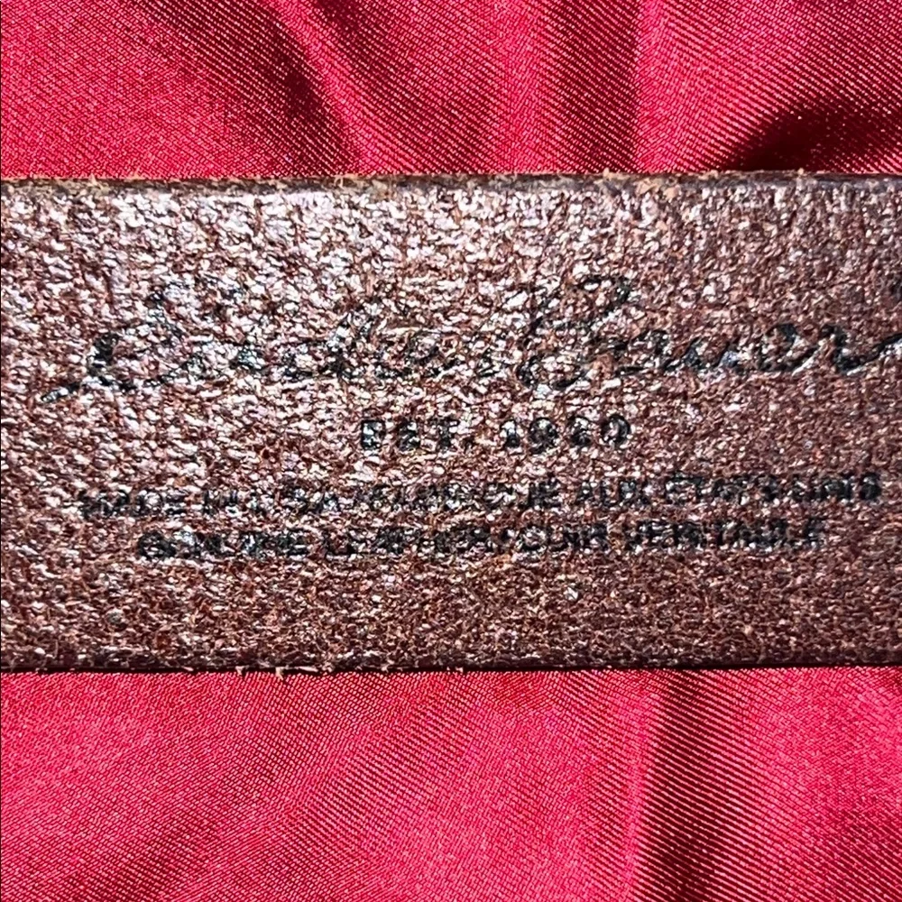Eddie Bauer Men’s Brown Genuine Leather Belt Size 30 Brass Buckle Casual
